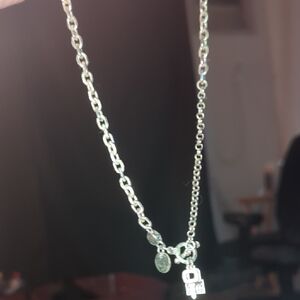 Garage Silver Necklace with Lock and Tag Charms